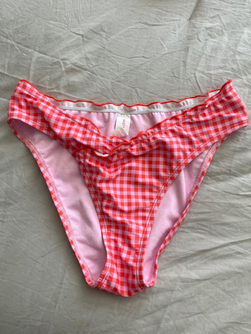 Pink & Red Gingham Bikini Bottom – Women